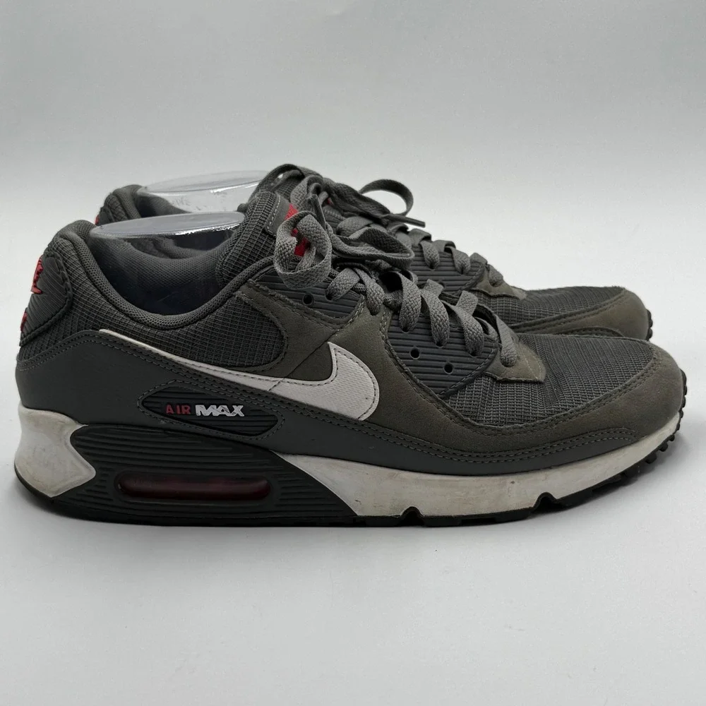 Nike Air Max 90 Iron Grey Dark Smoke Grey Red DR0145-003 Mens 11